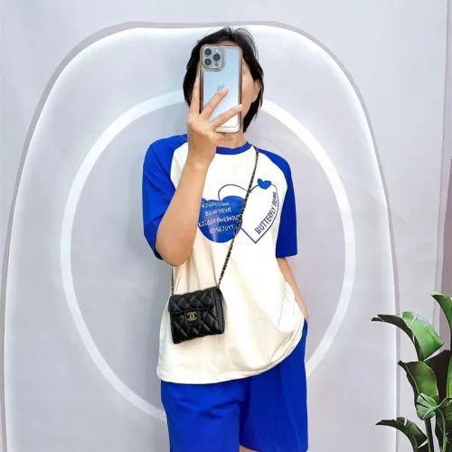 Đồ bộ quần đùi áo tay ngắn in hình trái tim