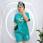 Đồ bộ quần đùi áo tay ngắn in hình trái tim