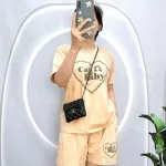 Đồ bộ quần đùi áo tay ngắn in hình trái tim