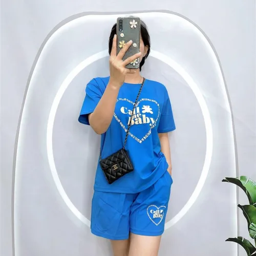 Đồ bộ quần đùi áo tay ngắn in hình trái tim