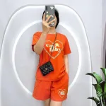 Đồ bộ quần đùi áo tay ngắn in hình trái tim