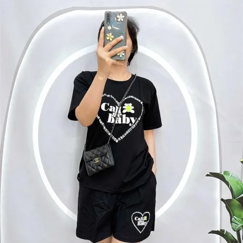 Đồ bộ quần đùi áo tay ngắn in hình trái tim