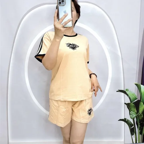 Đồ bộ quần đùi áo tay ngắn in hình trái tim đen