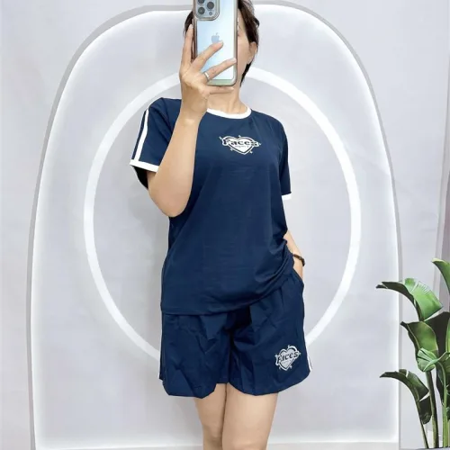 Đồ bộ quần đùi áo tay ngắn in hình trái tim đen