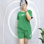 Đồ bộ quần đùi áo tay ngắn in hình trái tim đen