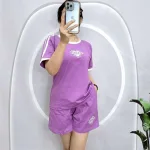 Đồ bộ quần đùi áo tay ngắn in hình trái tim đen