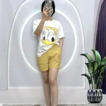 Đồ bộ quần đùi áo tay ngắn in hình vit donal