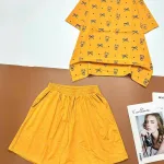 đồ bộ quần đùi áo tay ngắn in nhiều nơ và chữ
