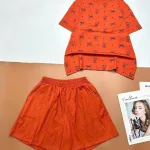 đồ bộ quần đùi áo tay ngắn in nhiều nơ và chữ