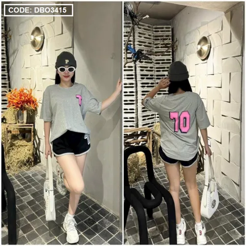 Đồ bộ quần đùi áo tay ngắn in số