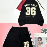 đồ bộ quần đùi áo tay ngắn in số 36