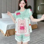 Đồ bộ quần đùi áo tay ngắn kiểu hoạ tiết