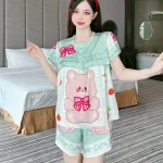 Đồ bộ quần đùi áo tay ngắn kiểu hoạ tiết