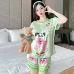 Đồ bộ quần đùi áo tay ngắn kiểu hoạ tiết