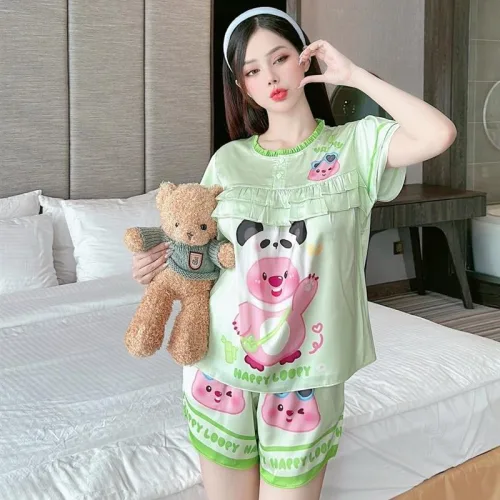 Đồ bộ quần đùi áo tay ngắn kiểu hoạ tiết