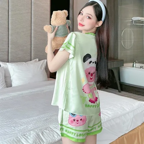 Đồ bộ quần đùi áo tay ngắn kiểu hoạ tiết