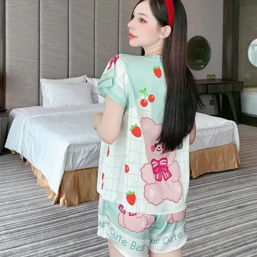 Đồ bộ quần đùi áo tay ngắn kiểu hoạ tiết