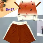 đồ bộ quần đùi áo tay ngắn loang in nhiều chữ
