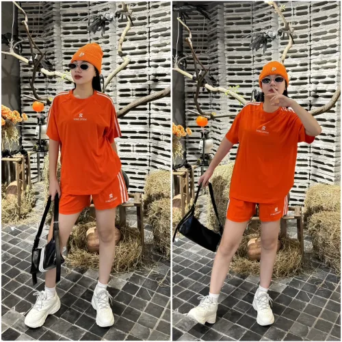 Đồ bộ quần đùi áo tay ngắn phối 2 sọc viền in chữ s