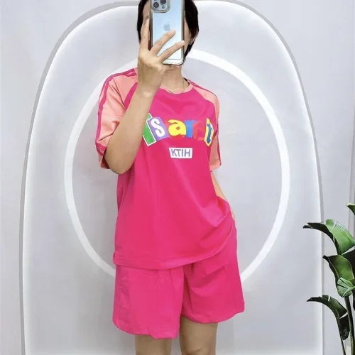 Đồ bộ quần đùi áo tay ngắn phối màu in chữ