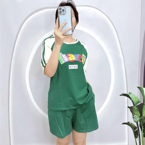 Đồ bộ quần đùi áo tay ngắn phối màu in chữ
