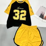 đồ bộ quần đùi áo tay ngắn quần viền in số 32
