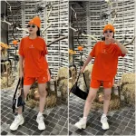 Đồ bộ quần đùi áo tay ngắn thể thao in chữ s