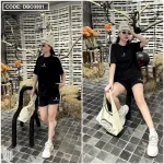 Đồ bộ quần đùi áo tay ngắn thể thao in chữ s