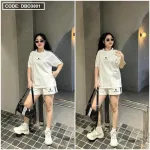 Đồ bộ quần đùi áo tay ngắn thể thao in chữ s