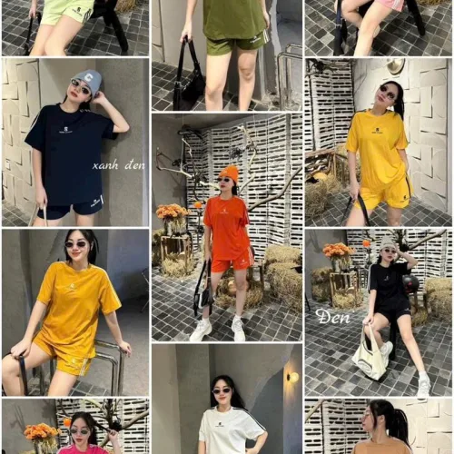 Đồ bộ quần đùi áo tay ngắn thể thao in chữ s