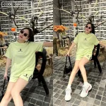 Đồ bộ quần đùi áo tay ngắn thể thao in chữ s