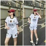 đồ bộ quần đùi áo thun in nhiều chữ
