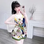 Đồ bộ quần đùi áo yếm dây in hình mặc nhà