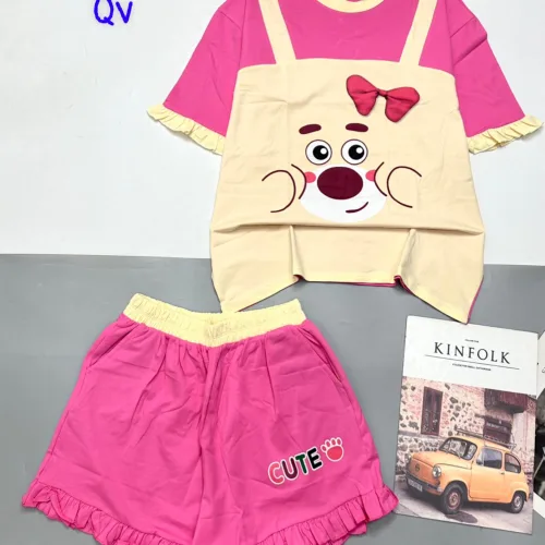đồ bộ quần đùi bèo áo tay giả yếm ngắn