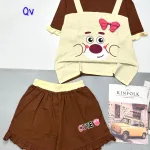 đồ bộ quần đùi bèo áo tay giả yếm ngắn