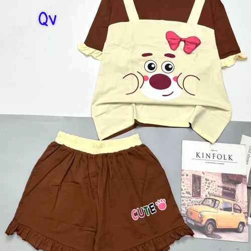 đồ bộ quần đùi bèo áo tay giả yếm ngắn