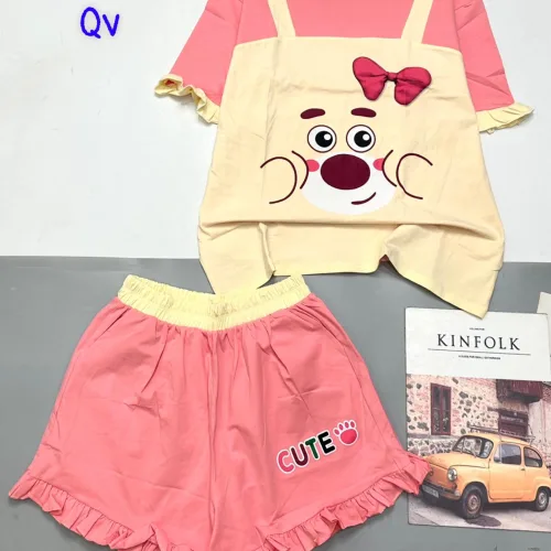 đồ bộ quần đùi bèo áo tay giả yếm ngắn
