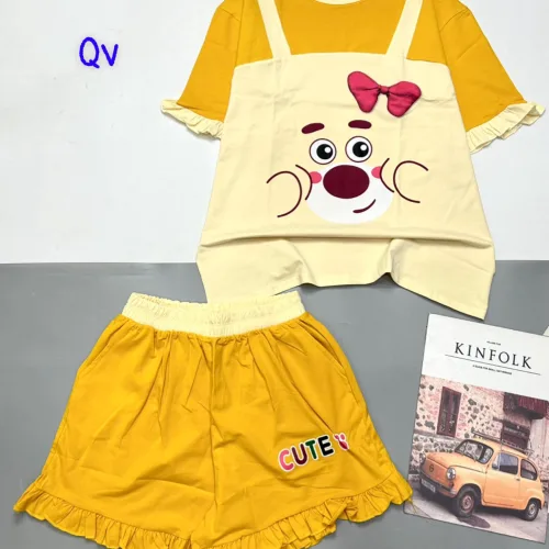 đồ bộ quần đùi bèo áo tay giả yếm ngắn