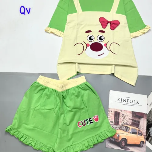 đồ bộ quần đùi bèo áo tay giả yếm ngắn