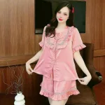 Đồ bộ quần đùi bèo áo tay ngắn bèo màu trơn