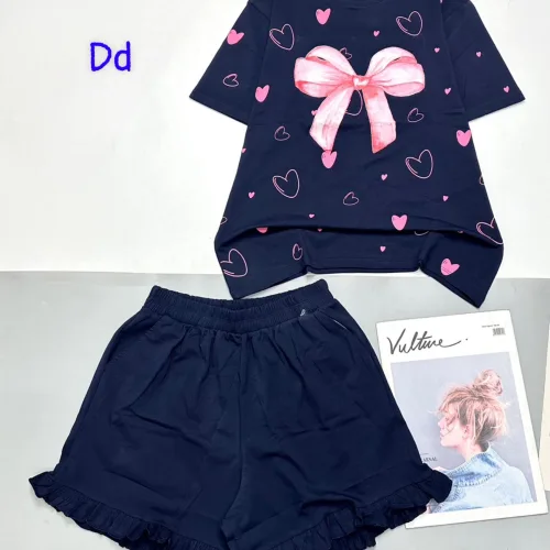 đồ bộ quần đùi bèo áo tay ngắn in hình nơ lớn