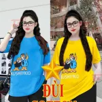 Đồ bộ quần đùi đen áo tay ngắn cổ tròn in hình