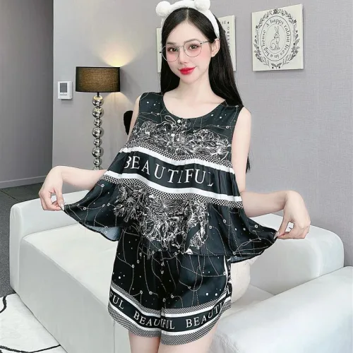 Đồ bộ quần đùi latin áo siêu mát in hình