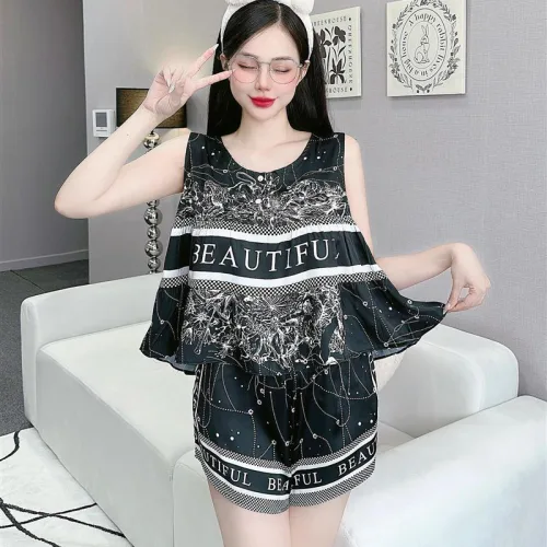 Đồ bộ quần đùi latin áo siêu mát in hình