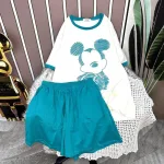 Đồ bộ quần đùi màu áo tay ngắn in hình chuột mickey
