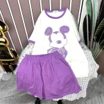 Đồ bộ quần đùi màu áo tay ngắn in hình chuột mickey