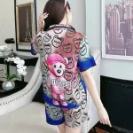 Đồ bộ quần đùi pijama áo tay ngắn cổ bẻ hoạ tiết