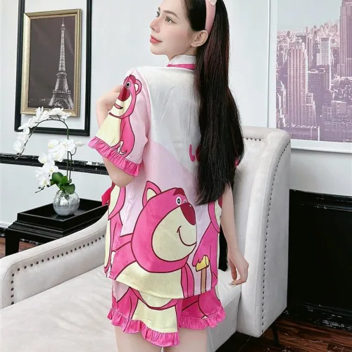 Đồ bộ quần đùi pijama áo tay ngắn in hình