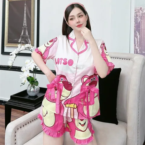 Đồ bộ quần đùi pijama áo tay ngắn in hình