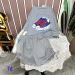 Đồ bộ quần đùi rút dây áo tay ngắn in hình giày